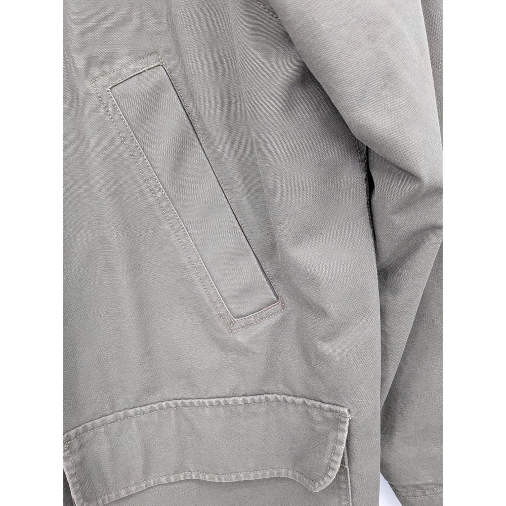 LL Bean Men's Olive Green Thinsulate Lined Farm Field Barn Chore L Coat Vintage - Picture 16 of 16